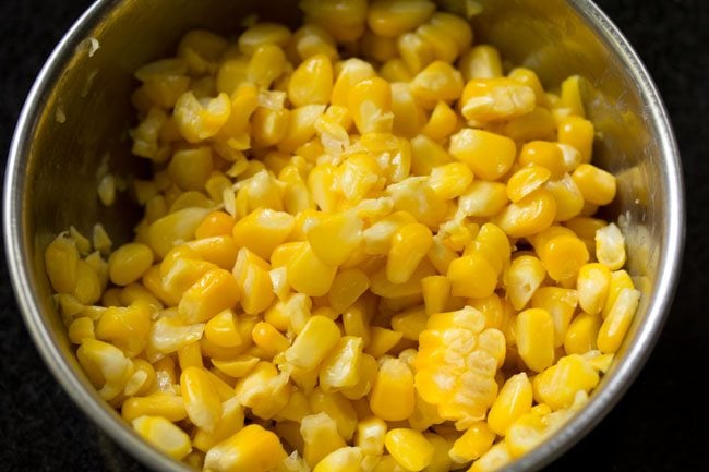 butter mixed well with the steamed corn kernels. 