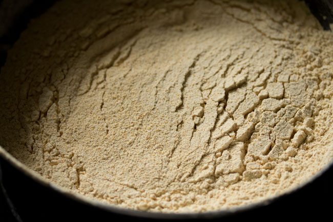 sifted moong dal flour. 