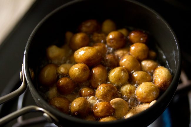 frying raisins till they swell. 