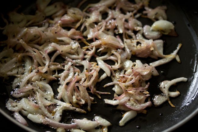 sautéing onions till light golden. 