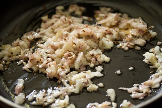 sautéing onions till light brown. 