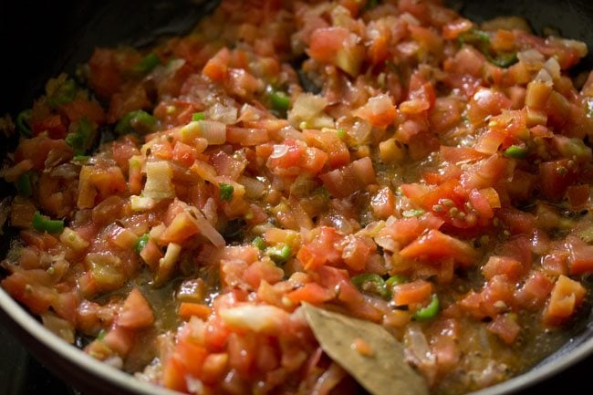 sautéing tomatoes. 