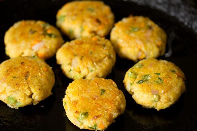 poha cutlets turned over after second side turns golden. 