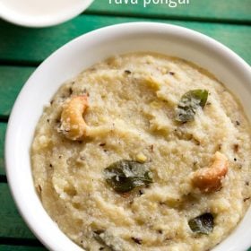 rava pongal recipe, rava pongal