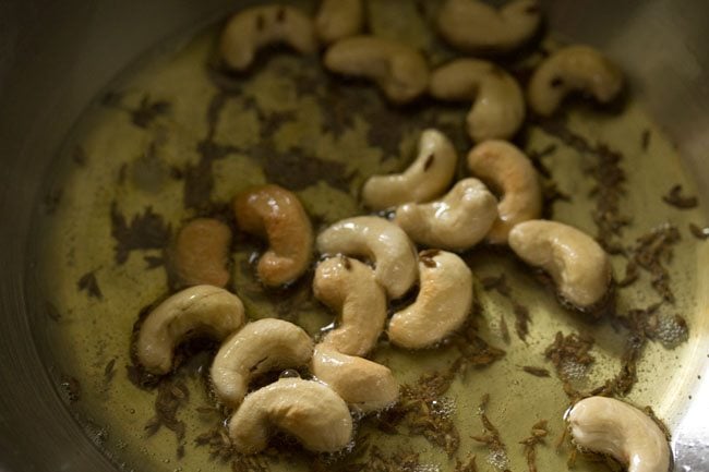 sauteing cashews 