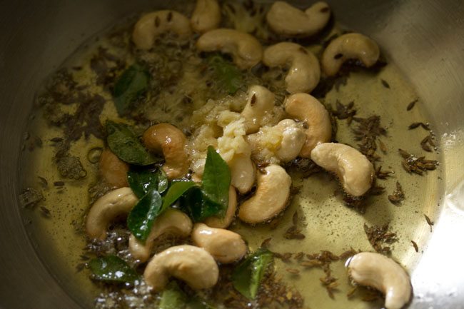 curry leaves and ginger added