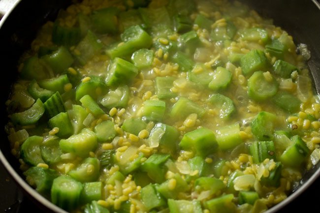 making turai moong dal sabzi recipe