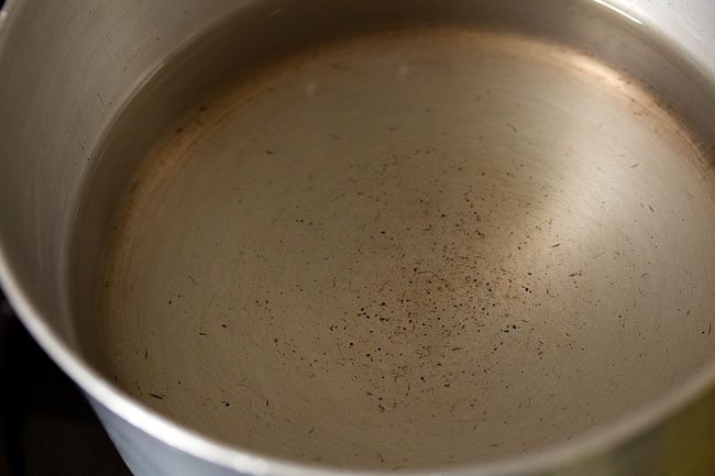 water in a sauce pan