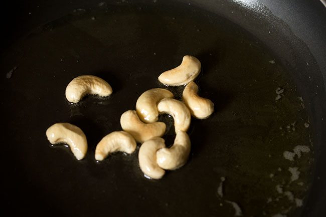 sautéing cashews till light golden. 