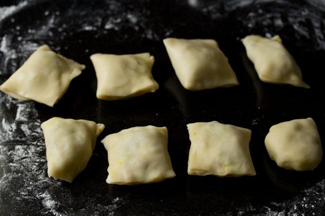 making veg puffs. 