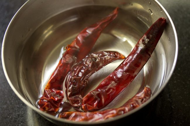 chilies soaked in water