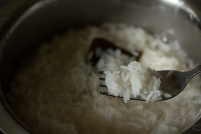 almost cooked rice 