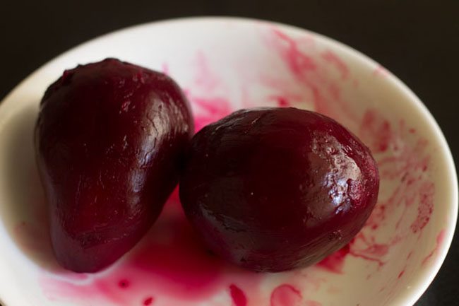 peeled and cooked beetroot