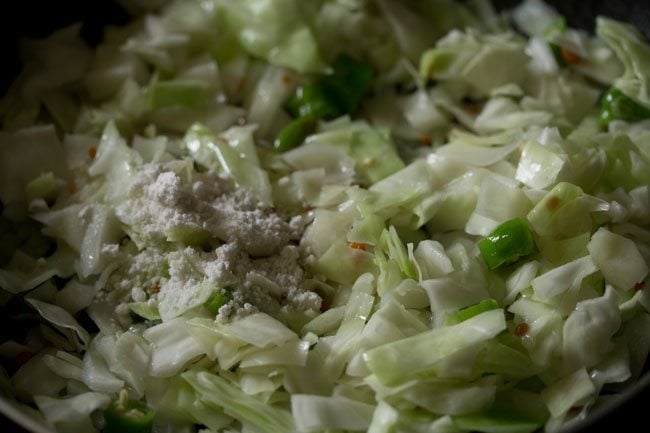 salt sprinkled on cabbage