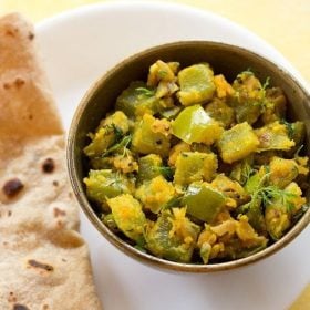 capsicum besan recipe, capsicum fry with besan, shimla mirch besan recipe