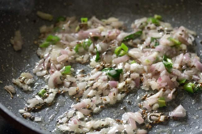 sauteing onions 