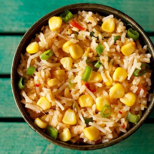 sweet corn schezwan fried rice recipe