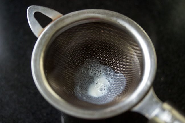 strainer with milk