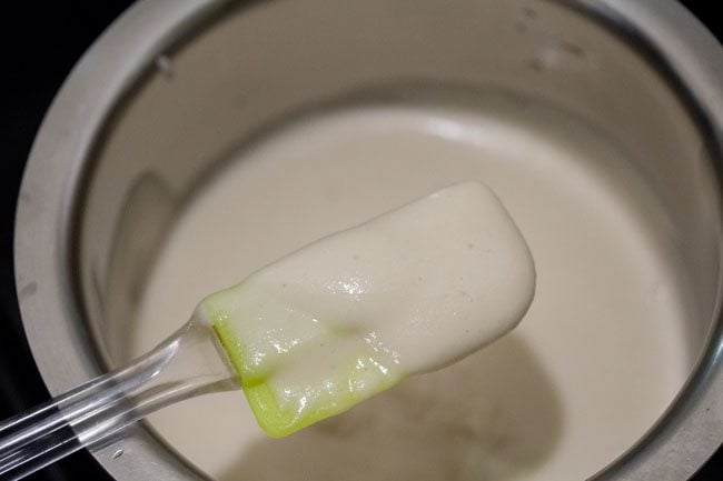 prepared batter added in a bowl. 