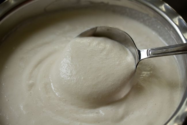 stirring fermented batter lightly. 