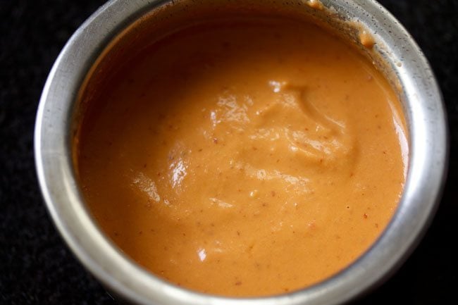 ground chutney in a bowl. 