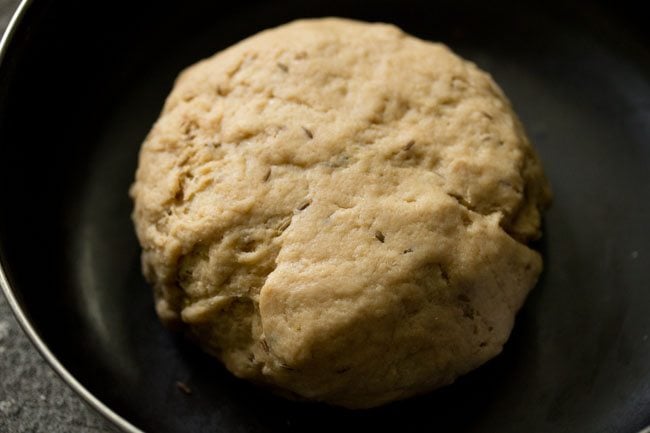 Knead the flour mixture into a semi-soft dough. 