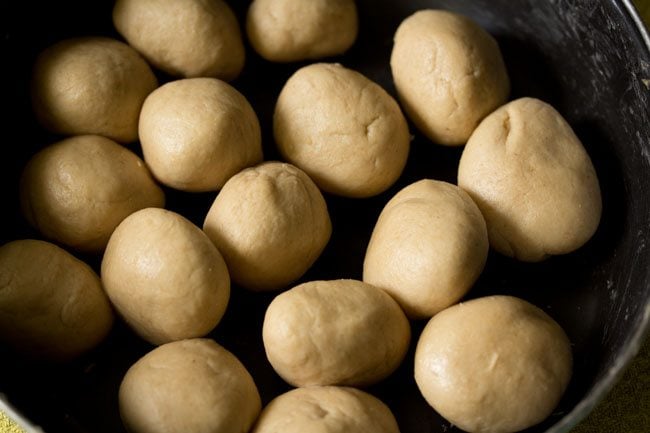 balls made from prepared dough. 