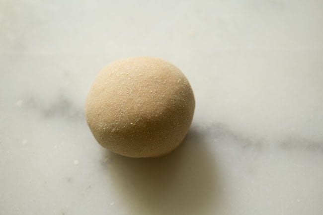 joined part pressed and rolled into a stuffed dough ball or litti. 