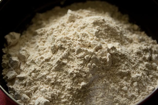 whole wheat flour in a bowl