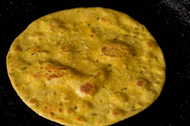 frying paratha for even cooking