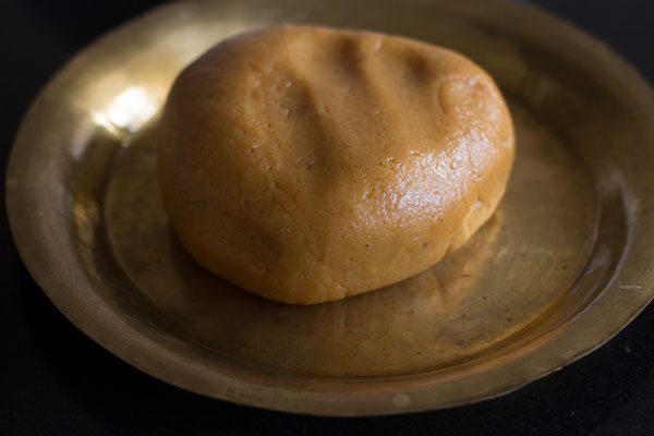 mawa mixture kneaded gently into a dough. 