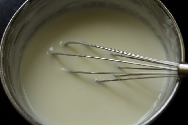 whisked curd in a bowl