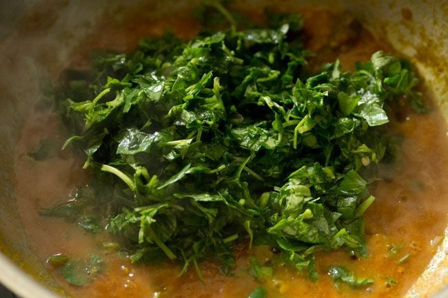 methi leaves added