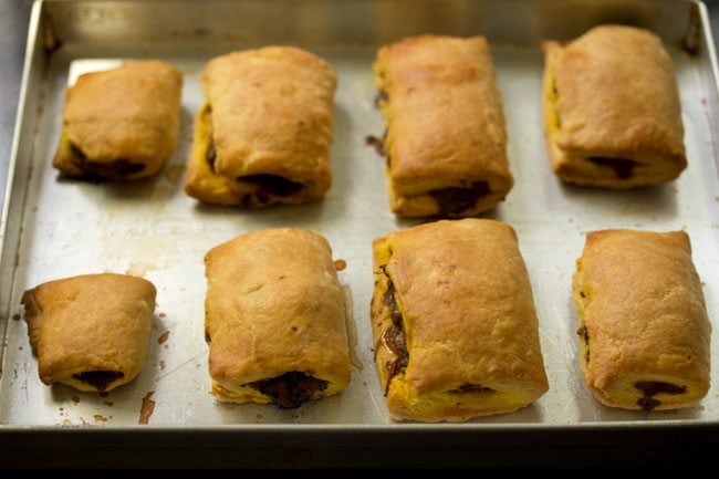 baked puffs on tray