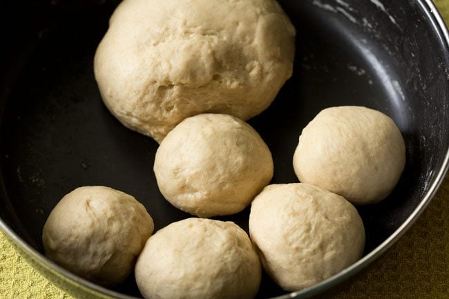 dough divided into balls. 
