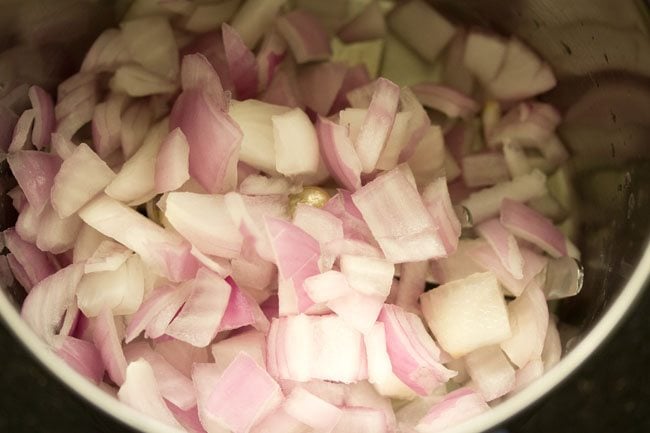 chopped onions in a grinder jar