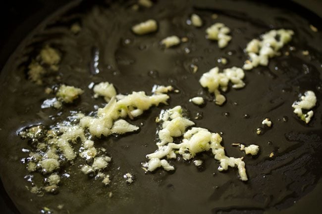 sauteing the garlic.