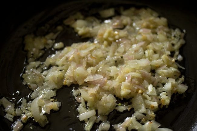 added ⅓ cup chopped onions in the pan.