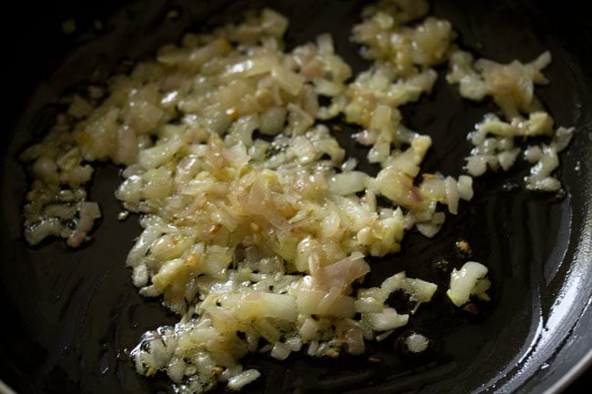 saute the onions on a low to medium flame until beginning to become golden. 