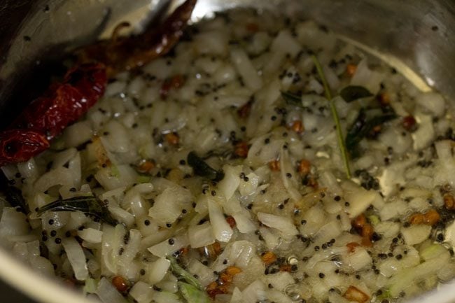 sautéing onions till translucent. 