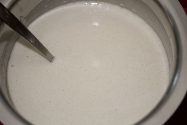 prepared vendhaya batter poured in a bowl.