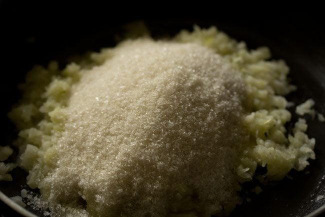 sugar added to the ash gourd for making ash gourd halwa. 