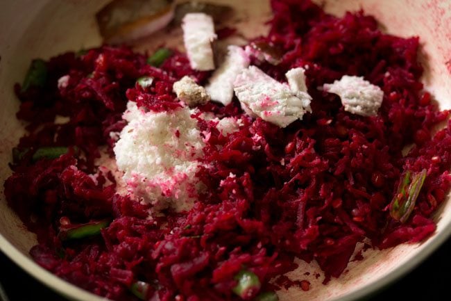 coconut and beetroot chutney mix