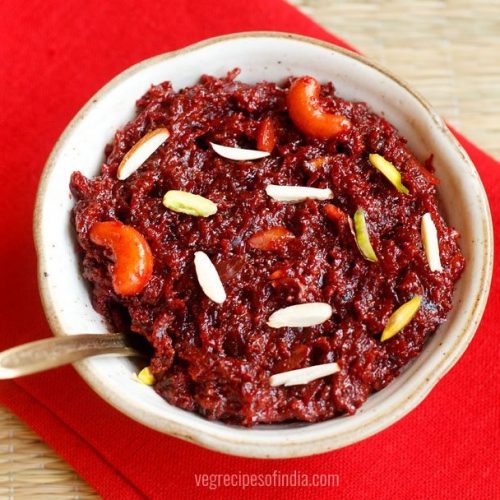 beetroot halwa recipe with mawa