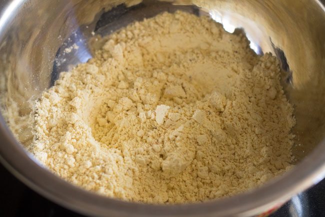 ingredients mixed well with the gram flour.