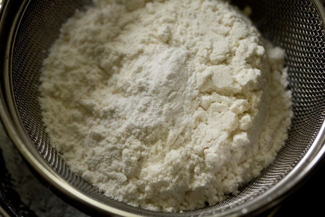 all-purpose flour and baking powder in a sieve