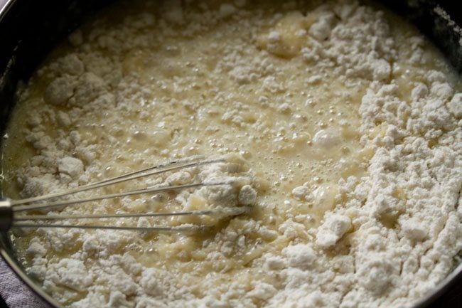 batter being whisked