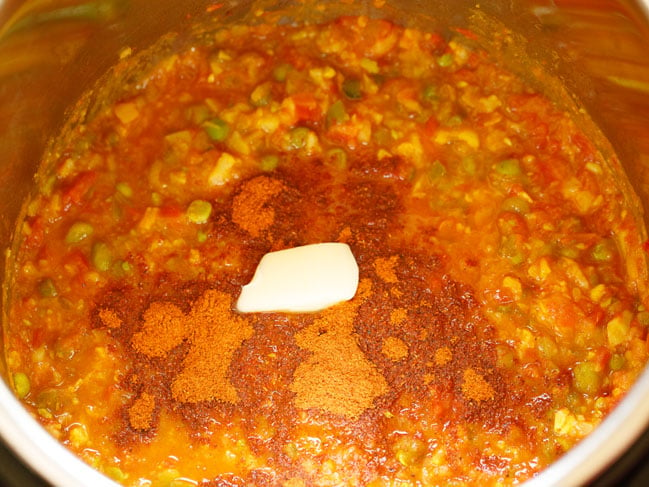 Add pav bhaji masala bhaji instant pot