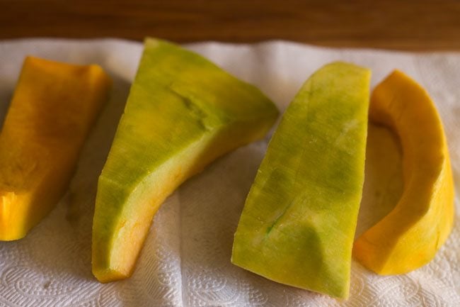 rinsed and peeled pumpkin