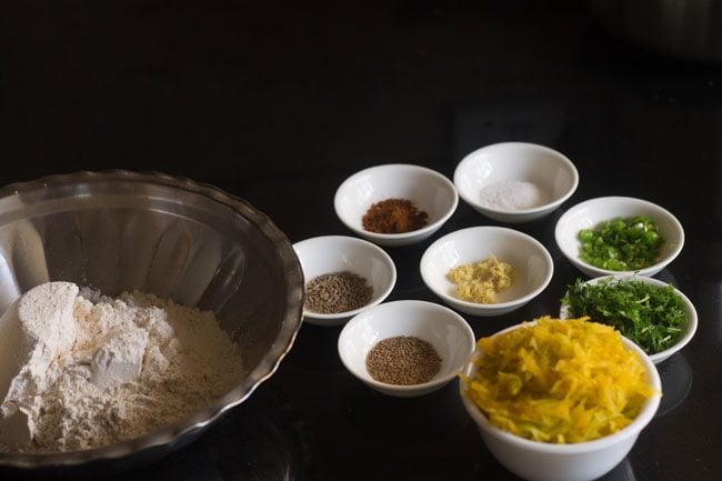 ingredients for kaddu paratha